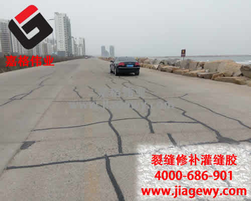 山東大東海美景如畫，灌縫膠施工正當(dāng)時(shí)